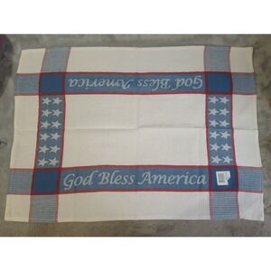 Park Designs God Bless America Patriotic Waffle Weave Cotton Tea Towels Set of 2